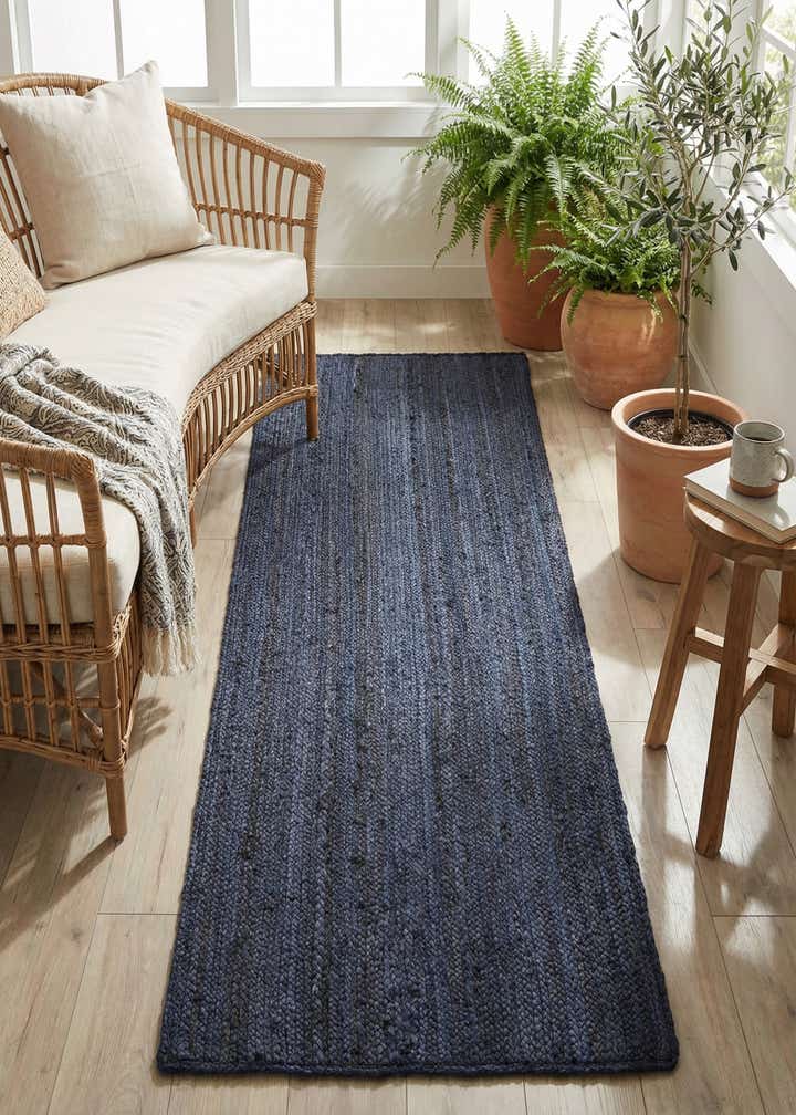 2' 7 x 6' 1 Handmade Braided Jute Runner Rug