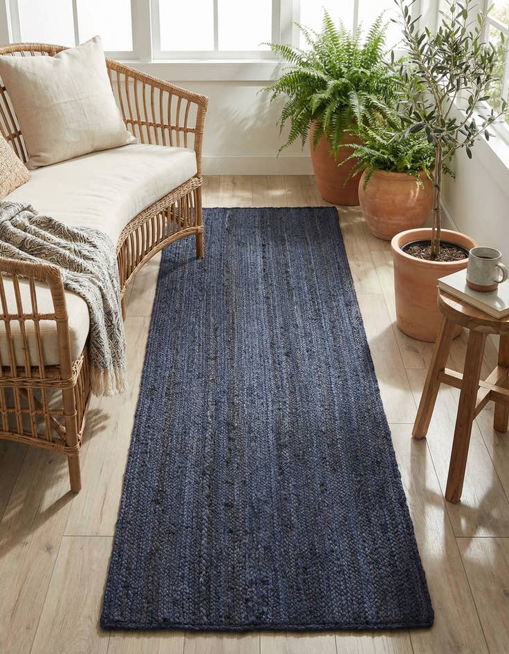 Detail image of 2' 7 x 6' 1  Hand Braided Jute Runner Rug