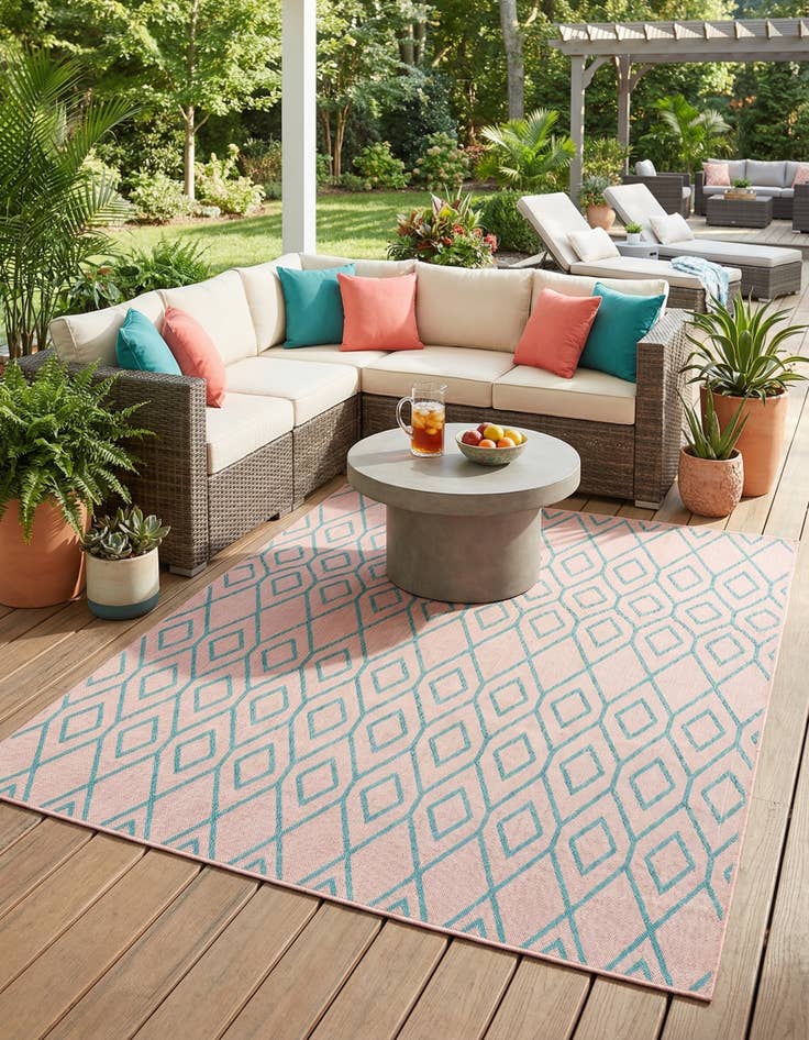Detail image of 7' 10 x 7' 10  Washable Jill Zarin Turks and Caicos Indoor / Outdoor Square Rug