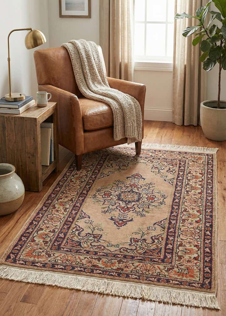 3' x 4' 5 Hand Knotted Kashmir Oriental Wool Rug