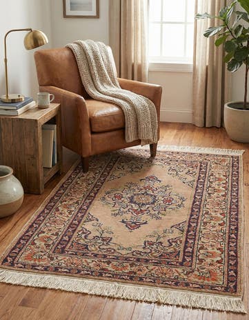 3' x 4' 5 Hand Knotted Kashmir Oriental Wool Rug