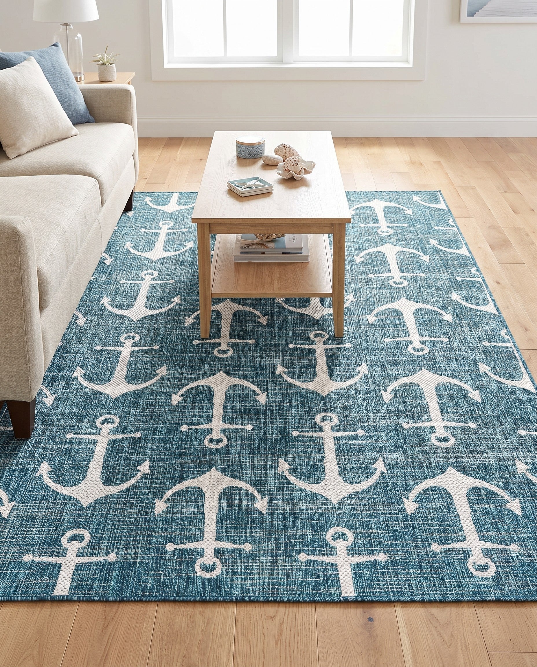 5' 3 x 8' Easy-Clean Coastal Indoor / Outdoor Rug