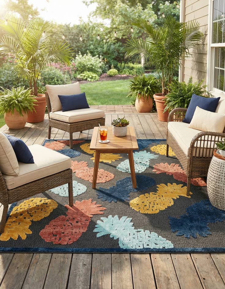 Detail image of 7' x 10'  Washable Belize Indoor / Outdoor Rug