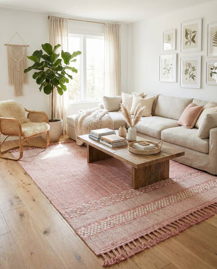 Detail image of 9' x 12' Easy-Clean Eco Bohemian Indoor / Outdoor Rug
