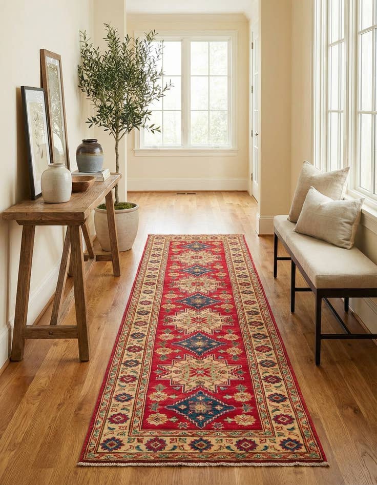 Detail image of 2' 10 x 9' 9  Hand Knotted Kazak Runner Rug