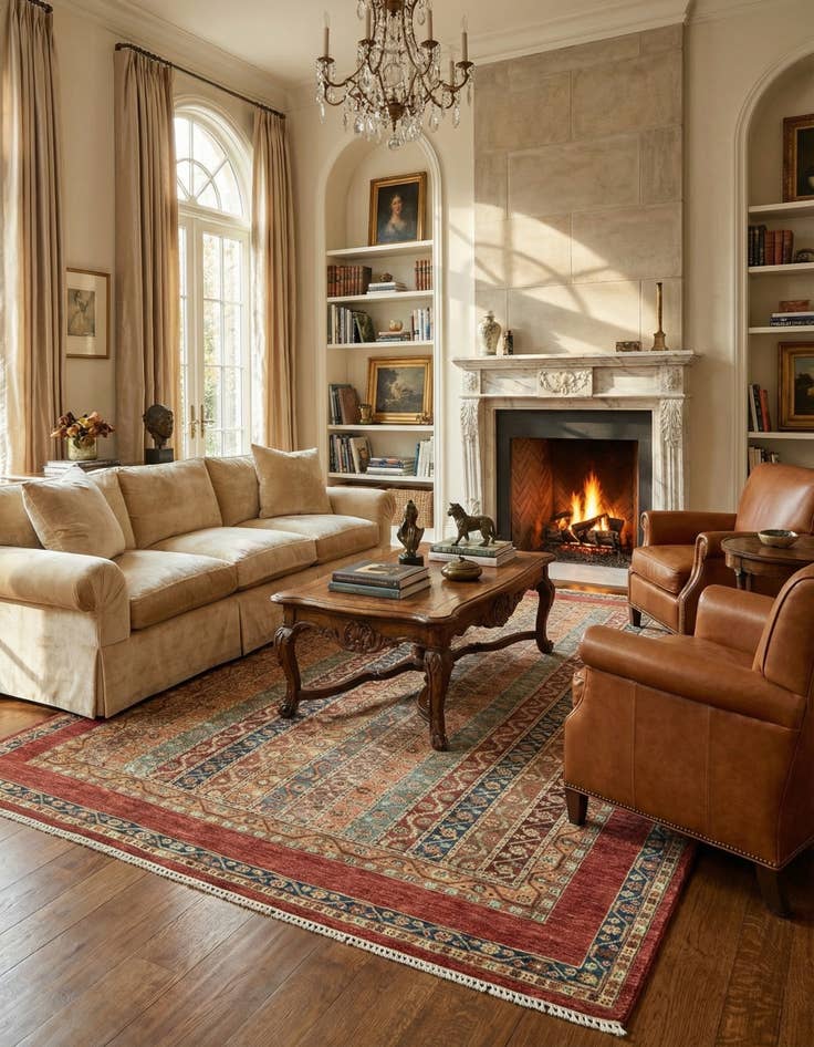 Detail image of  6' 8 x 9' 7  Hand Knotted Ariana Ziegler Wool Rug