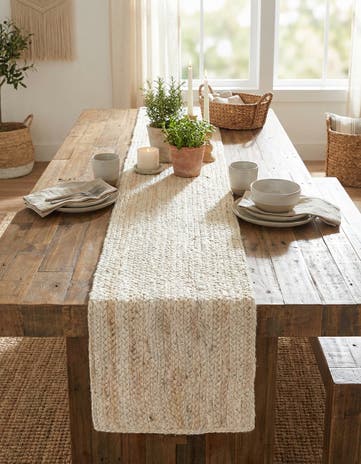 1' 2 x 10' Handmade Braided Jute Table Runner Rug