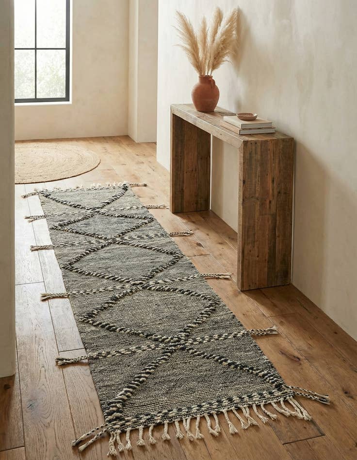 Detail image of 2' 7 x 9' 11  Hand Knotted Moroccan Wool Runner Rug