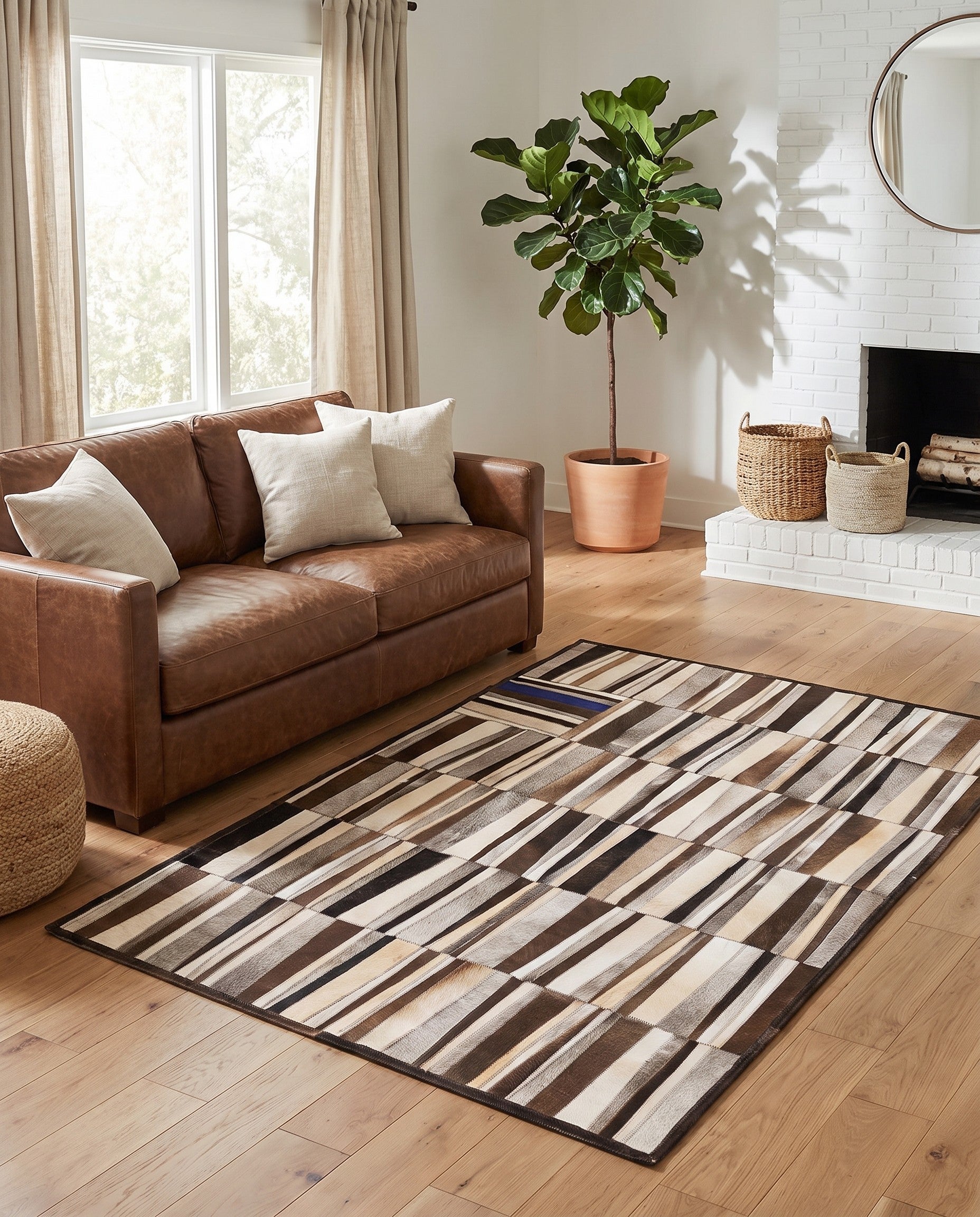 4' x 6' Cowhide Leather Rug