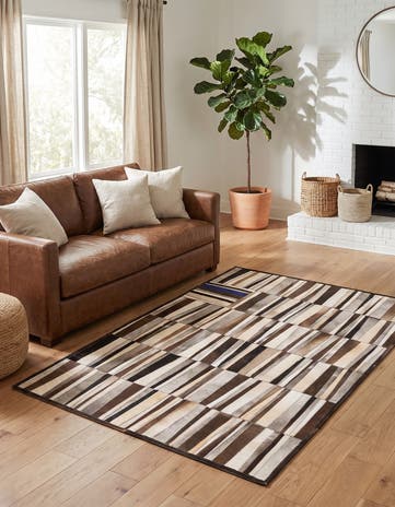 4' x 6' Cowhide Leather Rug