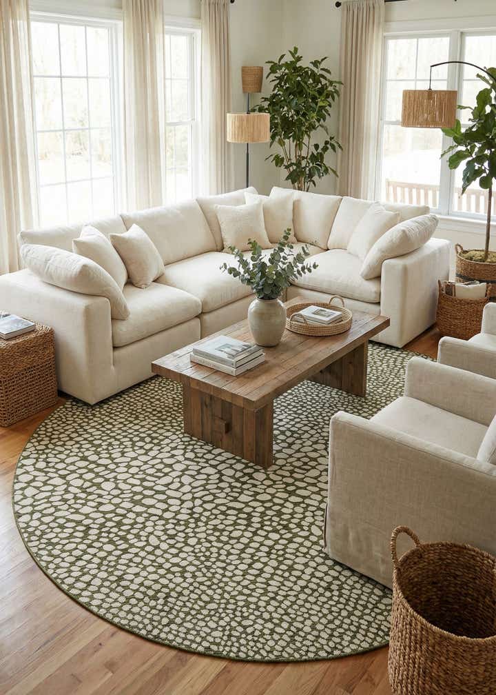 10' 8 x 10' 8 Easy-Clean Jill Zarin Cape Town Indoor / Outdoor Round Rug