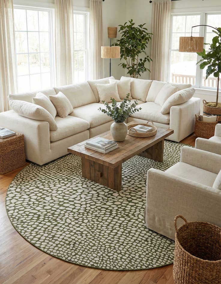 Detail image of 10' 8 x 10' 8 Easy-Clean Jill Zarin Cape Town Indoor / Outdoor Round Rug