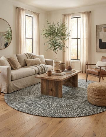 8' x 8' Handmade Braided Chindi Round Rug
