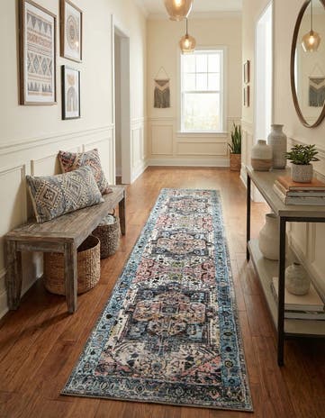 Powder Blue Medina Runner Rug
