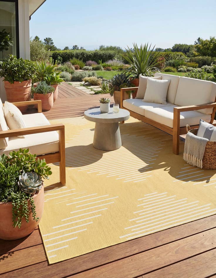 Detail image of 9' x 12'  Washable Modern Indoor / Outdoor Rug