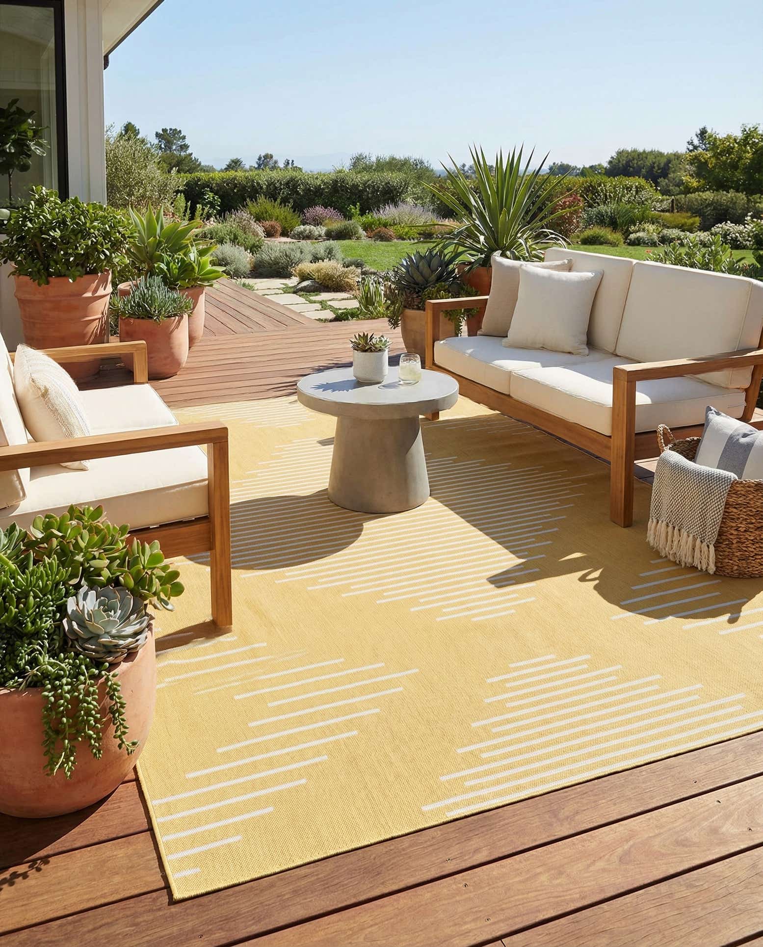 9' x 12' Easy-Clean Modern Indoor / Outdoor Rug