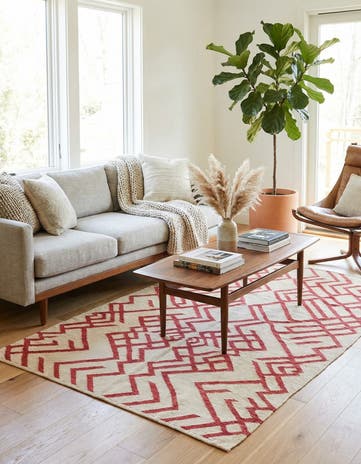 4' 2 x 6' 2 Hand Woven Kilim Modern Wool Rug