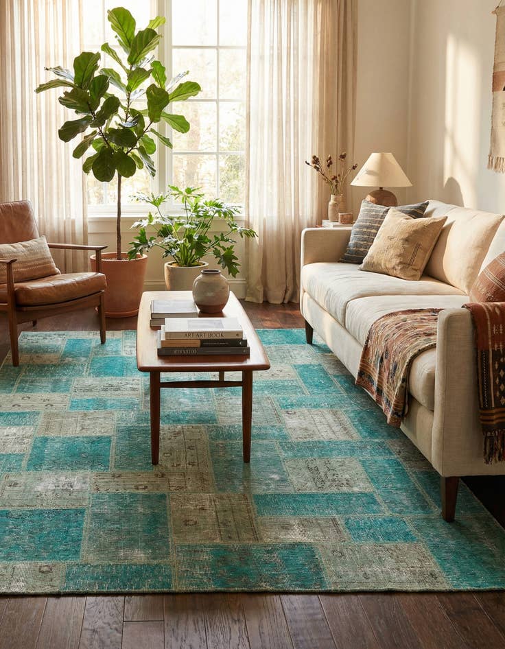 Detail image of 5' 10 x 7' 10  Hand Knotted Ultra Vintage Persian Wool Rug