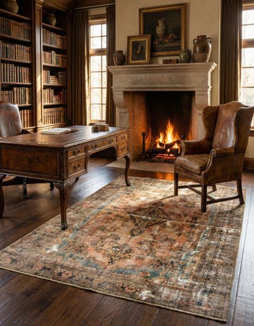 6' 7 x 9' 7 Hand Knotted Vintage Royal Persian Wool Rug