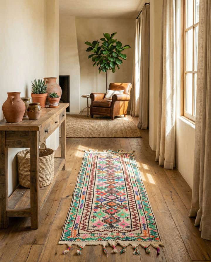 2' 5 x 9' Hand Knotted kilim Fars Persian Wool Runner Rug