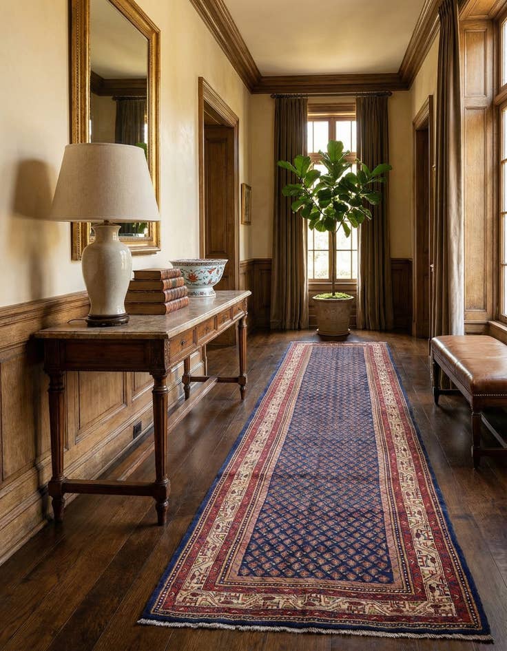 Detail image of  3' 6 x 10' 2  Hand Knotted Farahan Persian Wool Runner Rug