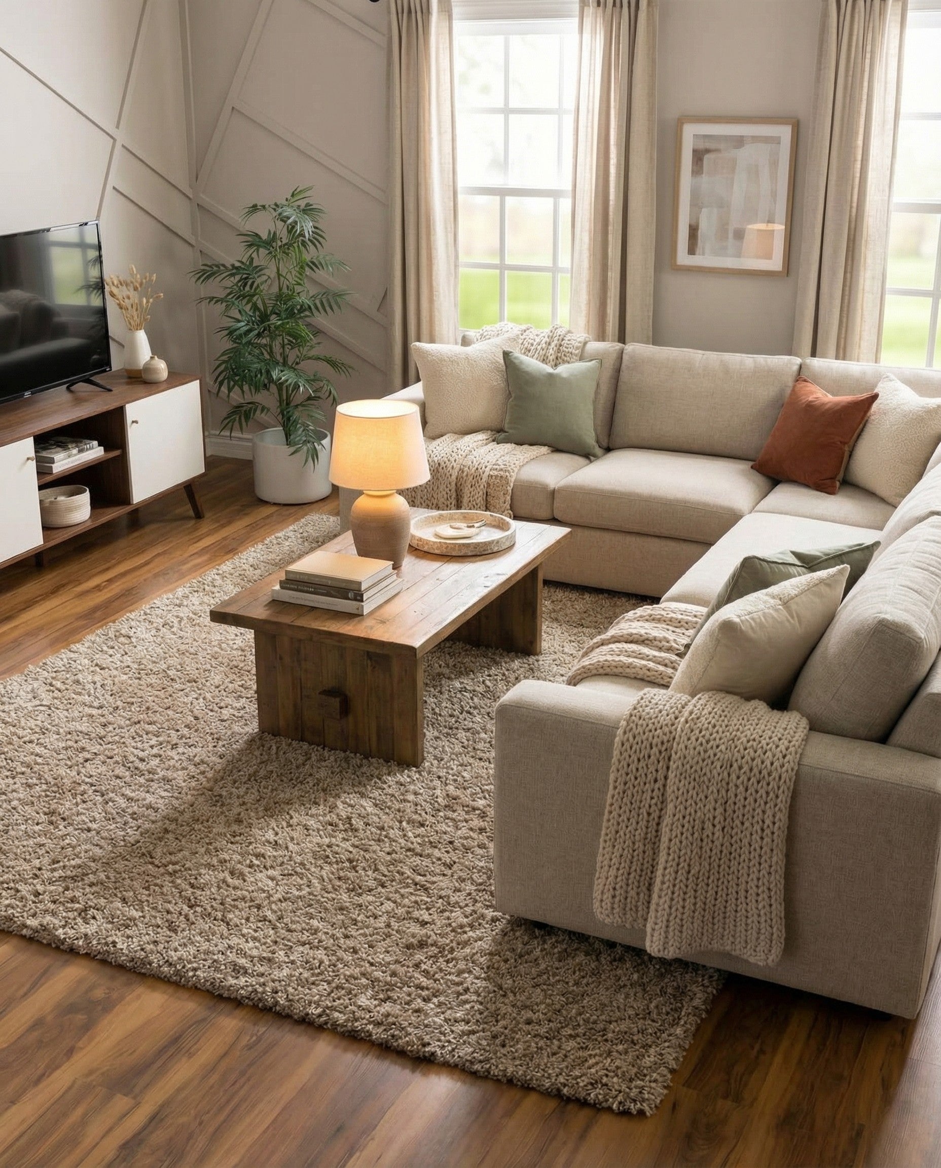  9' x 12' Solid Shag Rug