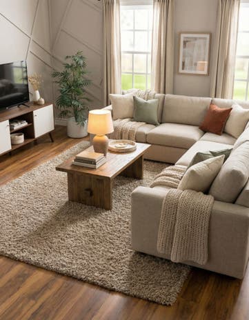 9' x 12' Solid Shag Rug