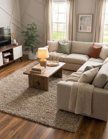 9' x 12' Solid Shag Rug