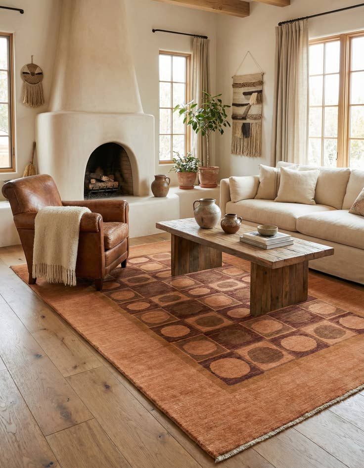 Detail image of  6' 7 x 9'  Hand Knotted Kashkuli Gabbeh Wool Rug