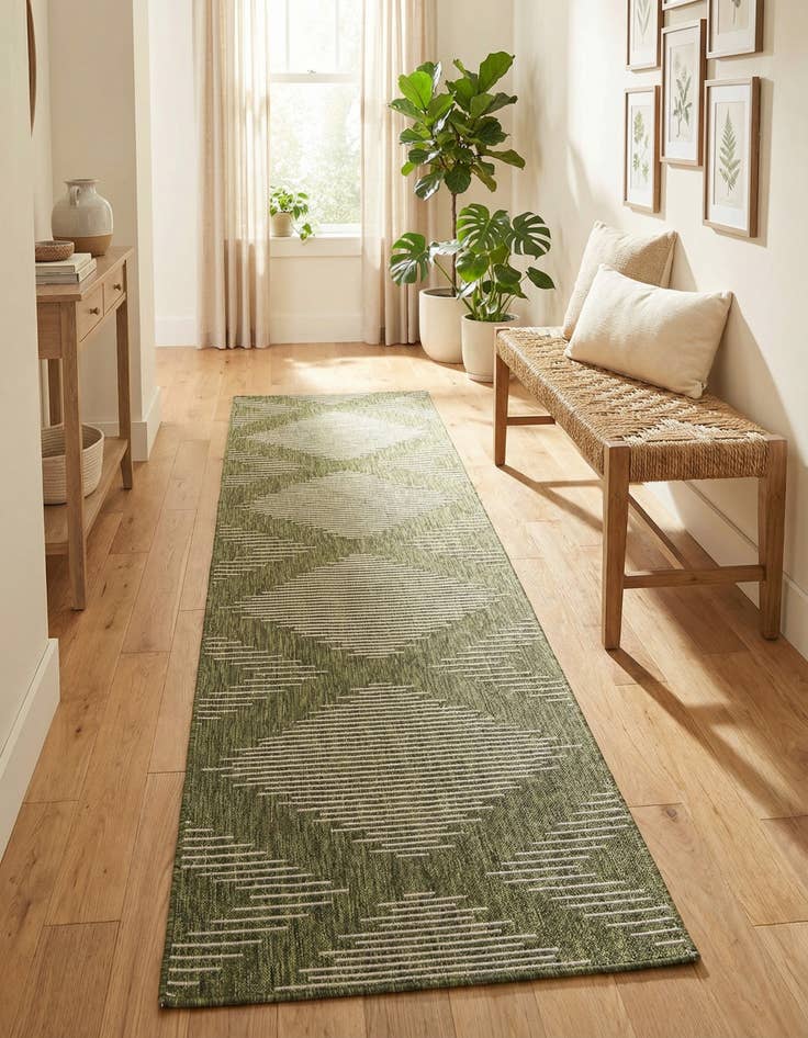 Detail image of  3' 3 x 14'  Washable Modern Indoor / Outdoor Runner Rug