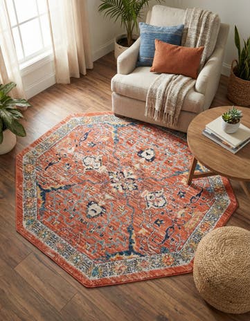 Brick Red Lola Octagon Rug