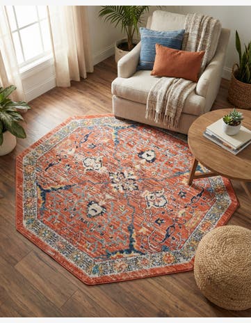 Brick Red Lola Octagon Rug