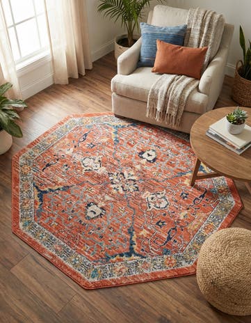 Brick Red Lola Octagon Rug