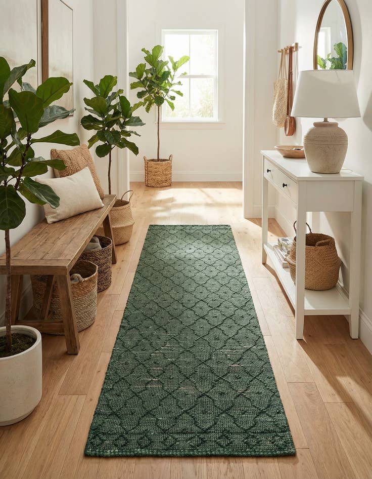 Detail image of 2' 7 x 12' Hand Woven Larsa Jute Runner Rug