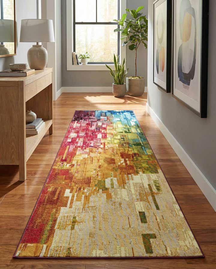 2' 7 x 10' Easy-Clean Modern Indoor / Outdoor Runner Rug