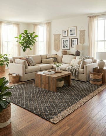 9' x 12' Hand Woven Chindi Trellis Rug