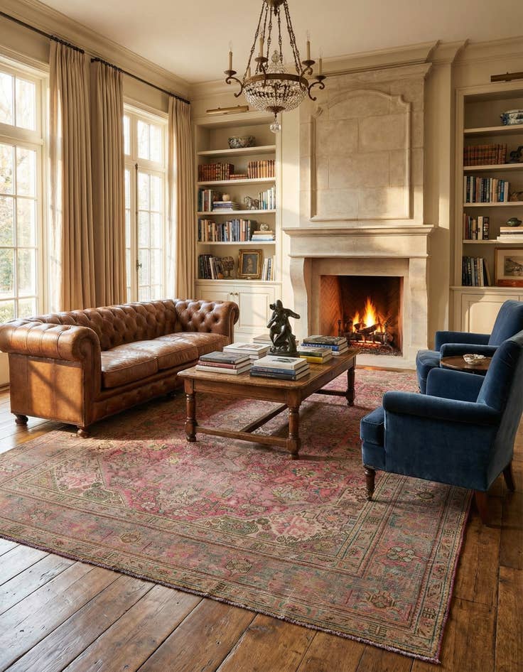 Detail image of 9' 5 x 12' 4  Hand Knotted Ultra Vintage Persian Wool Rug