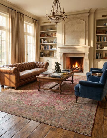 9' 5 x 12' 4 Hand Knotted Ultra Vintage Persian Wool Rug