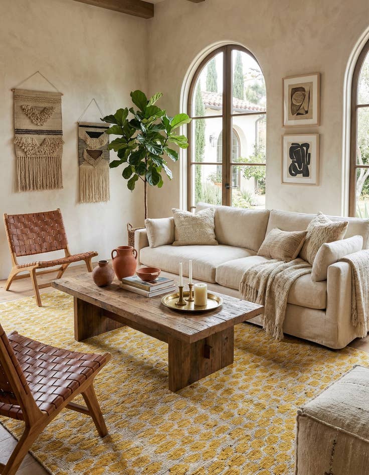 Detail image of 6' 1 x 9' 1  Hand Knotted Moroccan Wool Rug