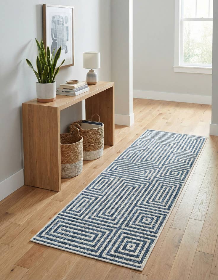 Detail image of 2' x 6' Easy-Clean Modern Indoor / Outdoor Runner Rug