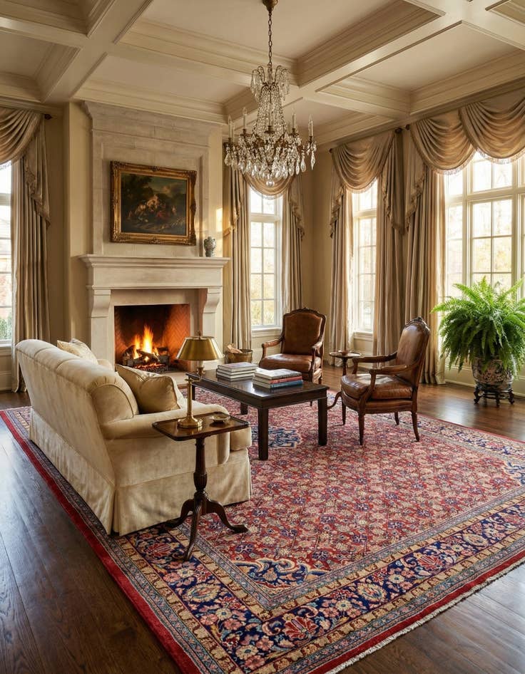 Detail image of 10' x 13' 3 Hand Knotted Farahan Persian Wool Rug