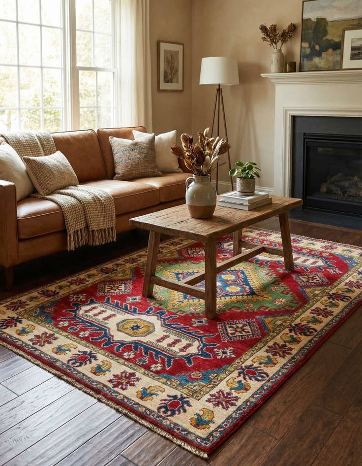 Detail image of 4' x 6'  Hand Knotted Kazak Rug