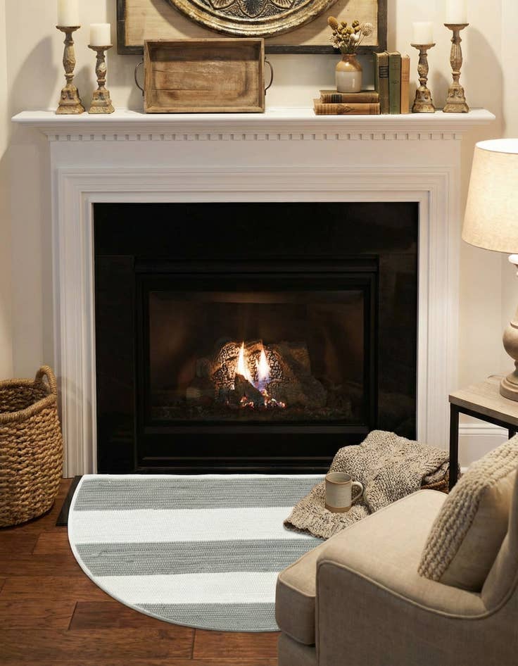 Detail image of  2' 2 x 3' 7  Hand Woven Chindi Rag Hearth Rug