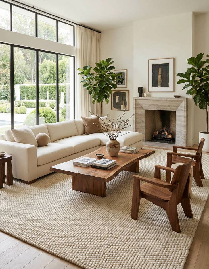 Detail image of  10' x 13' 1 Felt Ball Wool Rug