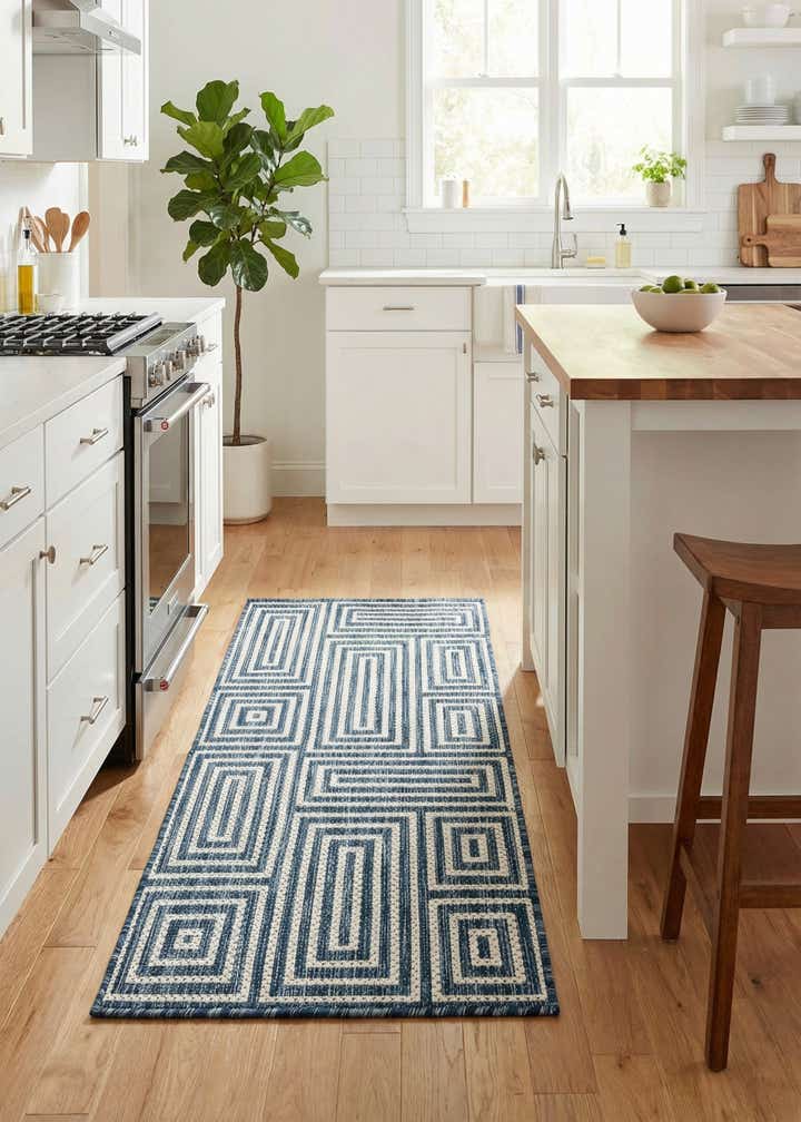 2' x 4' Easy-Clean Modern Indoor / Outdoor Runner Rug