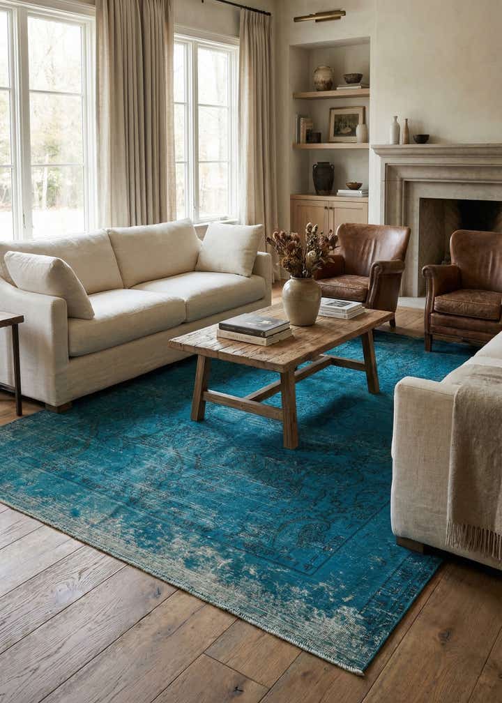 6' 4 x 9' 3 Hand Knotted Ultra Vintage Persian Wool Rug