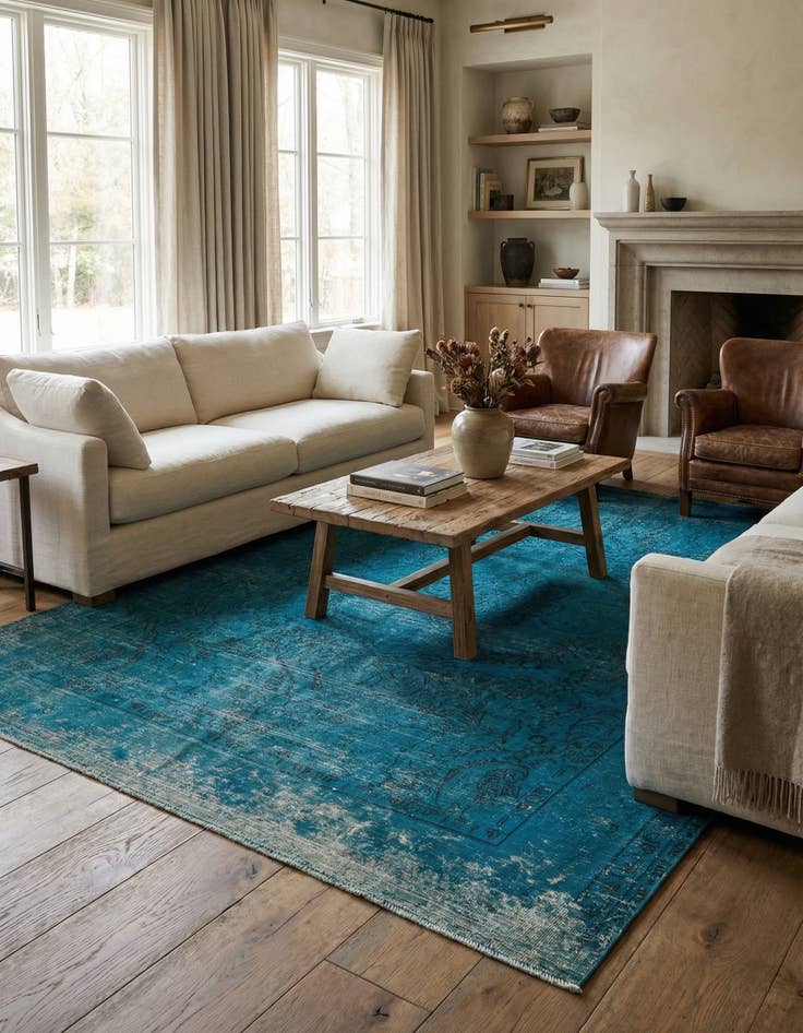 Detail image of 6' 4 x 9' 3 Hand Knotted Ultra Vintage Persian Wool Rug