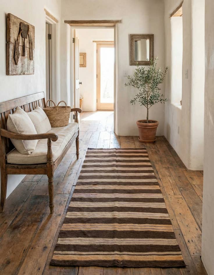 Detail image of 4' x 8'  Hand Woven Kilim Afghan Wool Runner Rug