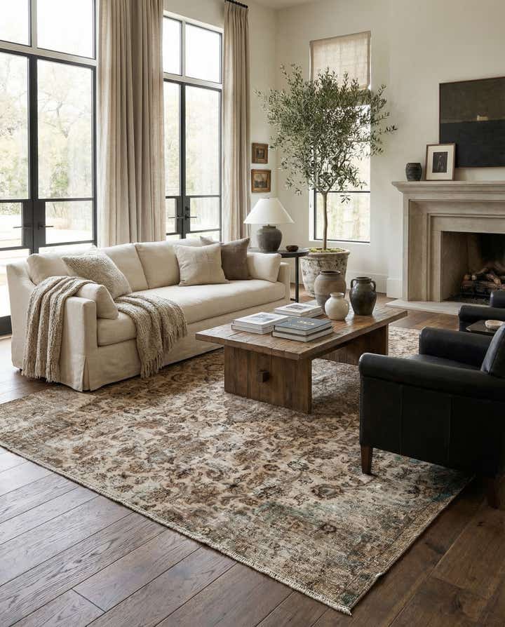 6' 8 x 9' Hand Knotted Ultra Vintage Persian Wool Rug