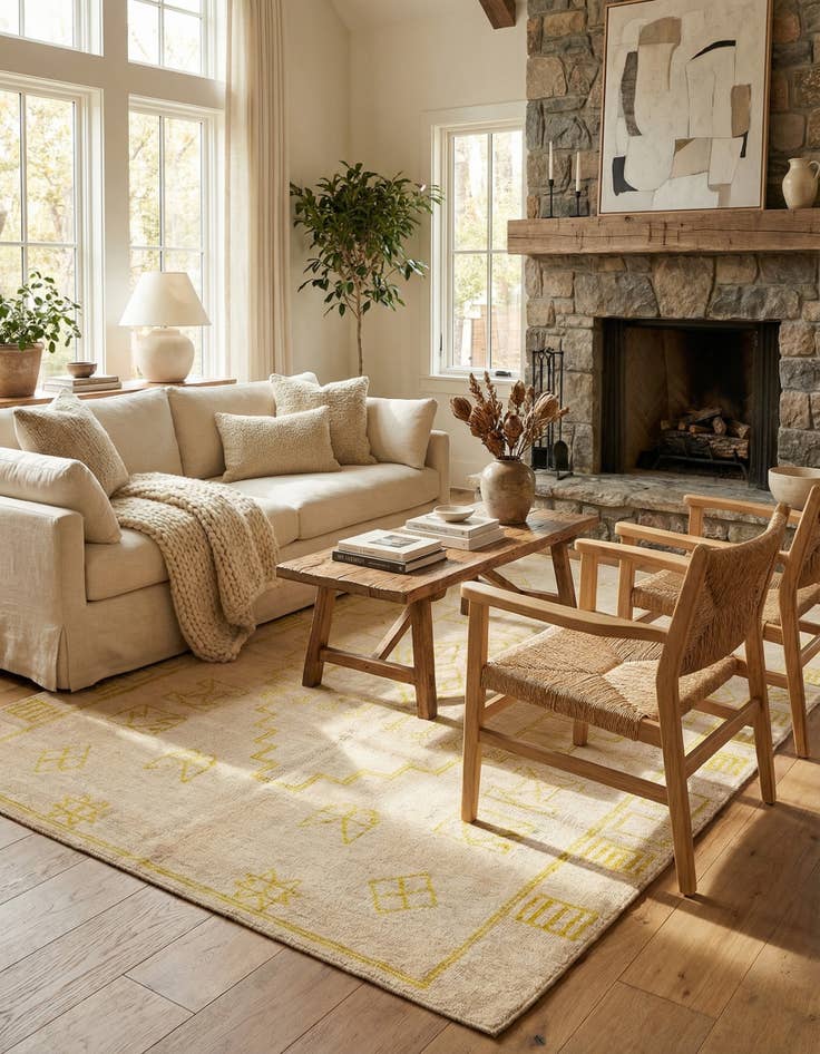 Detail image of 6' 3 x 10' 3  Hand Knotted Darya Wool Rug